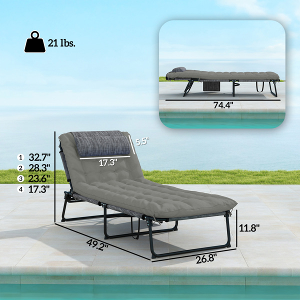 Folding Lounge Chairs / beach chair ( Amazon Shipping)（Prohibited by WalMart）-2