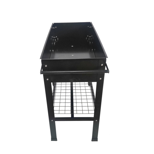 Mobile Metal Raised Garden Bed Cart with Legs, Elevated Tall Planter Box with Wheels for Outdoor Indoors House Patio Backyard Vegetables Tomato DIY Herb Grow Black -6