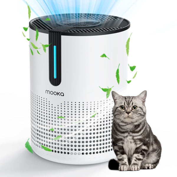 （Amazon&TEMU: Prohibited,No weekend orders.）MOOKA 475Sq.ft Air Purifier Cleaner HEPA Filter Remove Odor Dust Mold Home Allergies Smog-1