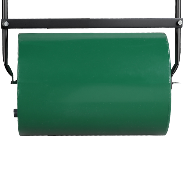 24in Heavy Duty Steel Lawn Roller, Garden Roller Can Be Filled with Water or Sand, Hand Roller with U-shaped Handle, Green & Black-6