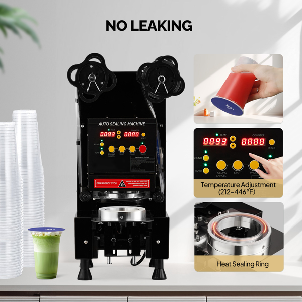 Cup Sealing Machine, Full Automatic Cup Sealer Machine 88/89/90/95mm, Electric Boba Cup Sealing Machine 500-600 Cups/H with LCD Control Panel for Bubble Milk Tea -6