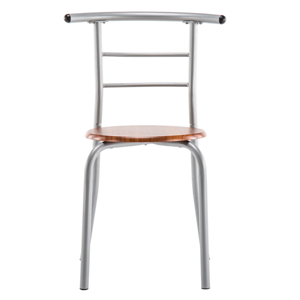 【Replace 35204938】Brown Wood Grain PVC Breakfast Table (One Table and Two Chairs)-6