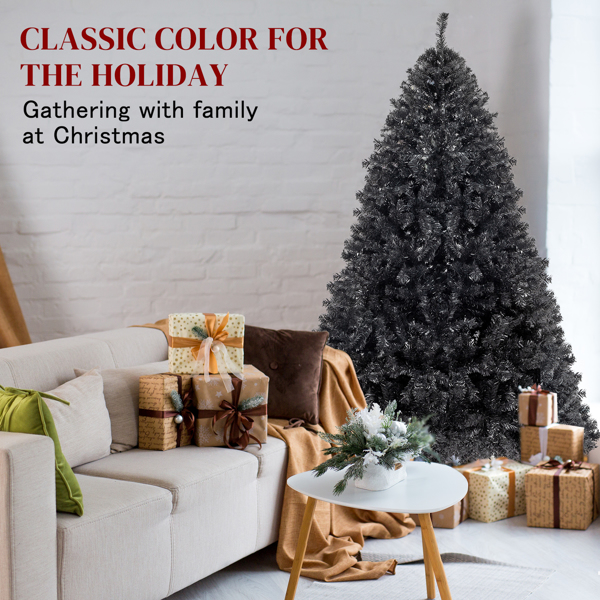 FCH 6ft 1050 Branches PVC Christmas Tree Black-8