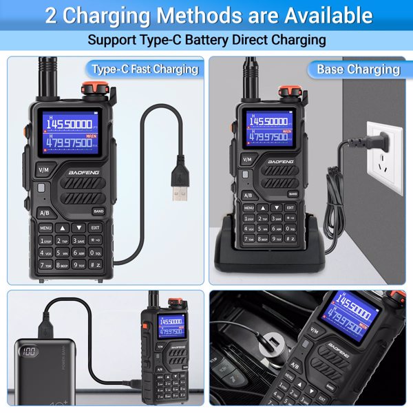 BAOFENG Radio Walkie Talkies K5PLUS Ham Radio Long Range Handheld Rechargeable Two Way Radio 10W(Upgrade of UV-5R) with NOAA, 999 Channels, Copy Frequency, USB-C Charginng, Emergency Radios Audio prod-2