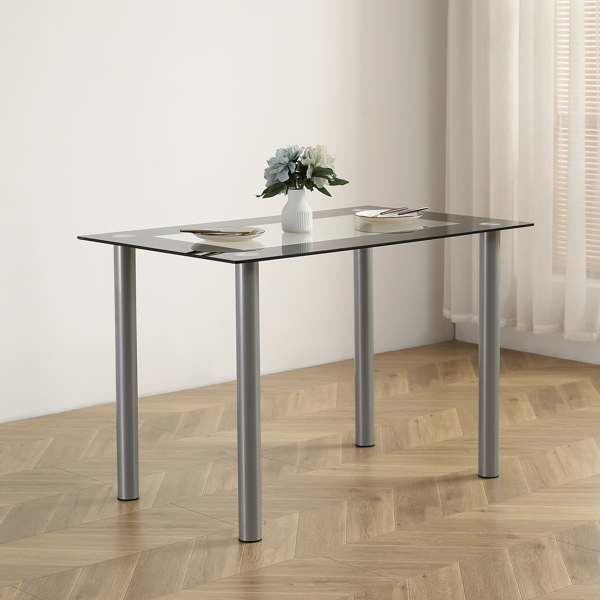 【Replace 31960533】110cm Dining Table Tempered Glass Dining Table-15