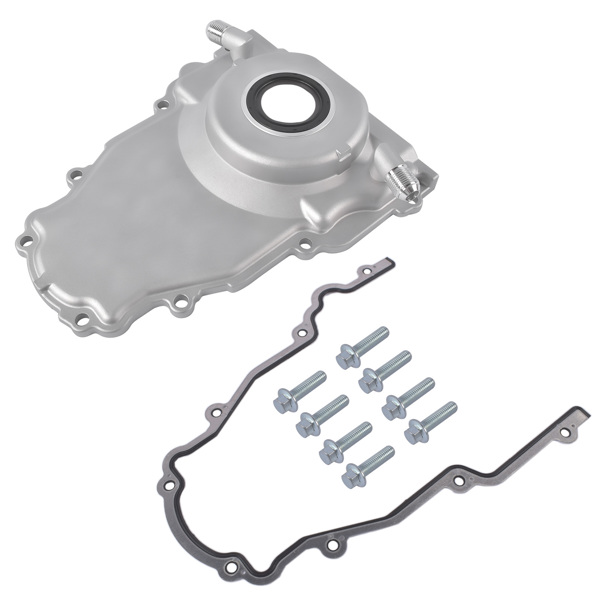 Timing Cover w/ 10AN Turbo Oil Drain Fittings Fit for LS Gen 3 4.8L 5.3L 5.7L 6.0L-2