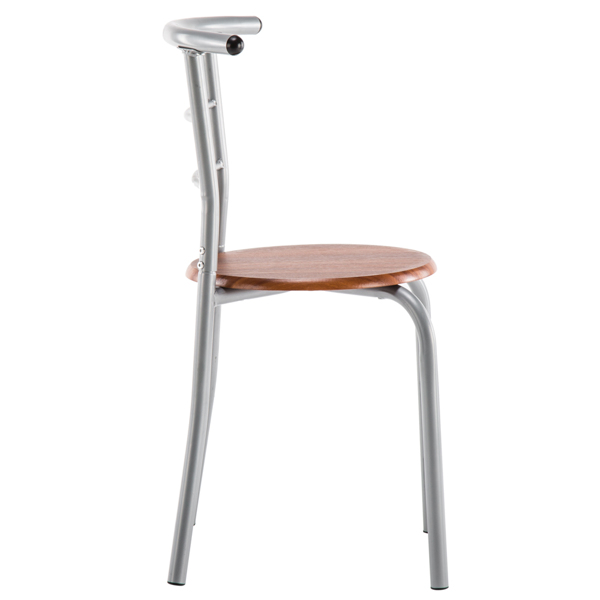 【Replace 35204938】Brown Wood Grain PVC Breakfast Table (One Table and Two Chairs)-2