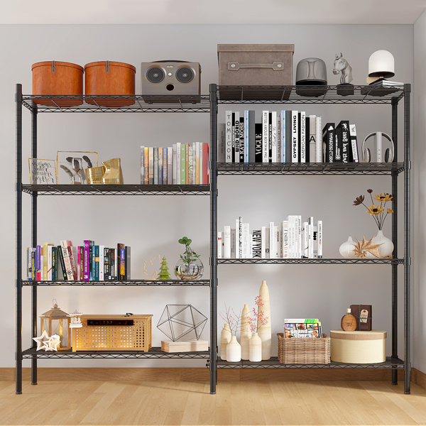 49.2''W  Adjustable  Storage Shelves   NSF  Wire Shelving Unit Multiple rows   Shelving for Storage Rack Shelves for Storage Heavy Duty Garage Shelf Pantry Shelves Kitchen Shelving,  49.2''W*70.86''H*-17