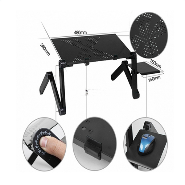 48 x 26cm Portable Home Use Assembled Folding Table Black-16