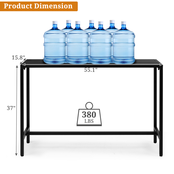 【Replace 15354251】55" Outdoor Bar Table with Adjustable Feet, Rectangle Narrow Counter Height Table, Ideal Bar Height Table for Balcony Patio Garden Yard Poolside, Black-9