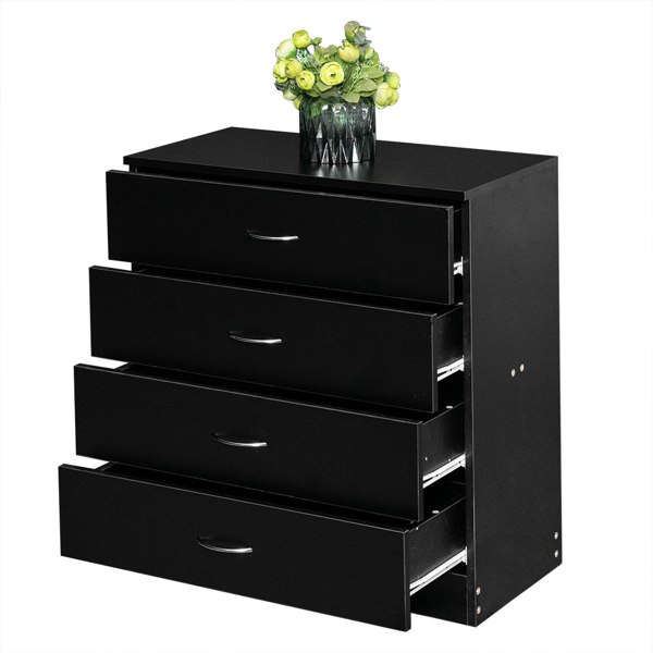 Modern Simple 4-Drawer Dresser Black-9