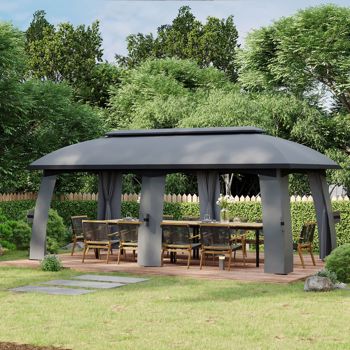 13ft x 13ft Patio Gazebo-Gray-AS ( Amazon Shipping)（Prohibited by WalMart）