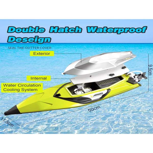 4DRC S2 4DRC Fast RC Boat For Pools And Lakes,Remote Control Boat With LED Lights,2.4GHz High Speed RC Racing Boats For Lakes, Low Battery Alarm,logistics Is Randomly Dispatched By UPS,USPS And FEDEX-6
