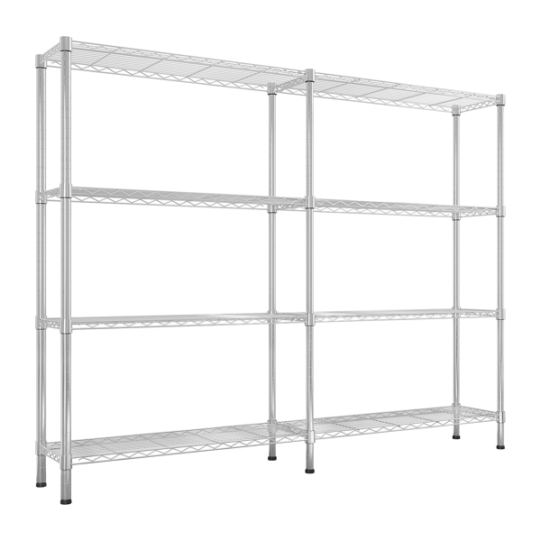 58''W  Adjustable  Storage Shelves 1200LBS  NSF  Wire Shelving Unit 4 Tier Metal Shelving for Storage Rack Shelves for Storage Heavy Duty Garage Shelf Pantry Shelves Kitchen Shelving,  58''W*59.06''H*-15