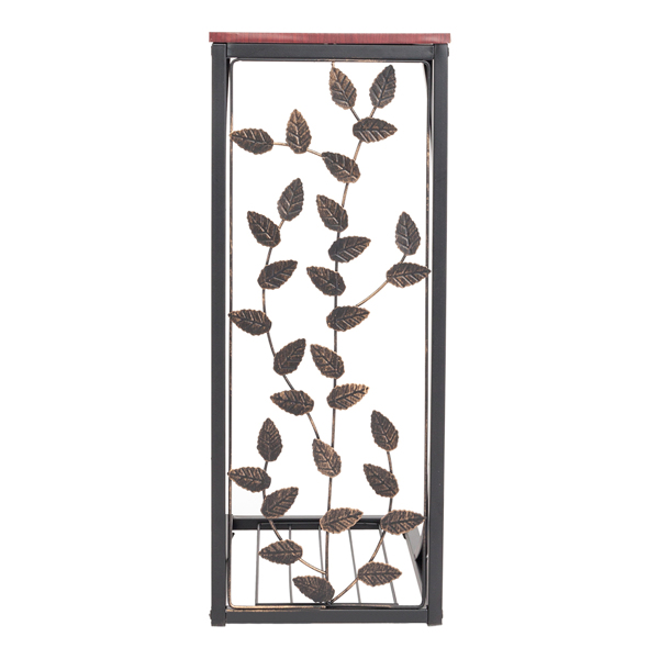 54*30.5*21CM Leaf Pattern Iron Side Table Coffee Table Brown-6