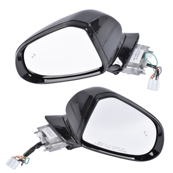 Door Mirrors Driver And Passenger Side Pair Fit for Hyundai Santa Fe 2021-2023 Manual Folding Heated No Memory Paintable With Puddle Light No Auto-Dimming Power Adjust 87610-S2410 87620-S2410