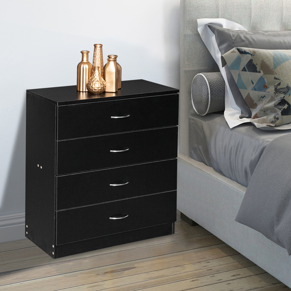 Modern Simple 4-Drawer Dresser Black-1