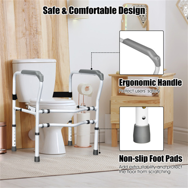   Steel safety toilet railing with multiple adjustable gears-8