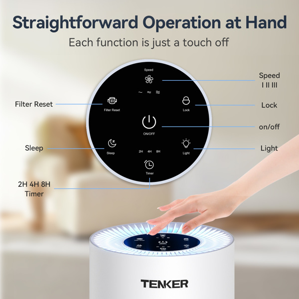 （Amazon&TEMU: Prohibited,No weekend orders.）1350 Sq Ft Air Purifiers for Home Large Room Pets H13 True HEPA Air Purifier Cleaner with 360° Air Inlet, Fragrance, 13dB Air Purifier for Bedroom Smoke-2