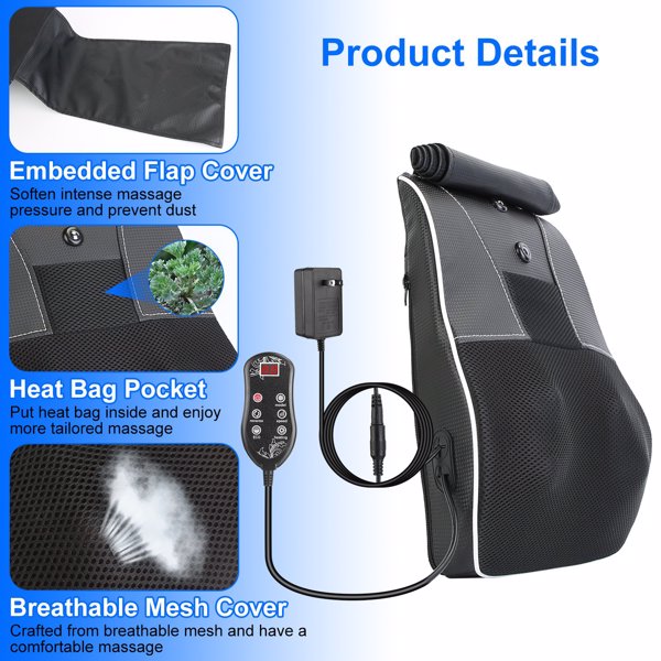 Back Massager with Heat 3D Kneading Massage Pillow Relaxing massage Full Body Massager for Back Neck Waist Arm Abdomen Calf-5