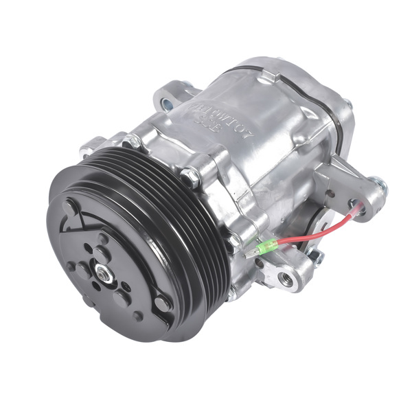 A/C Compressor with 6-Groove Pulley Replacement for Sanden SD7 Style Serpentine Belt Mini HC5005C-7