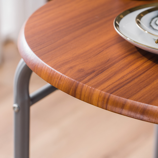 【Replace 35204938】Brown Wood Grain PVC Breakfast Table (One Table and Two Chairs)-26