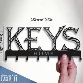 1pc Metal Wall - Mounted Key Holder Hook: A Stylish Decorative Wall Decoration. The Punching/Adhesive Installation Storage Solution Ensures Easy and Neat Key Organization.Wall Sculptures.