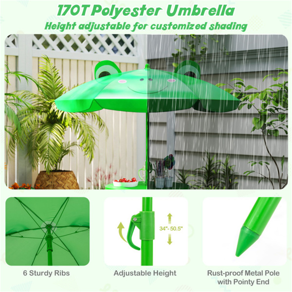 4件套可折叠儿童桌椅，带可调节高度的遮阳伞（amazon shipping-发货，WALMART禁止销售）-8