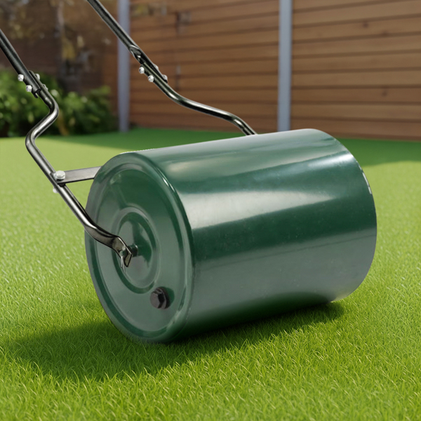 16in Heavy Duty Steel Lawn Roller, Garden Roller Can Be Filled with Water or Sand, Hand Roller with U-shaped Handle, Green & Black-10