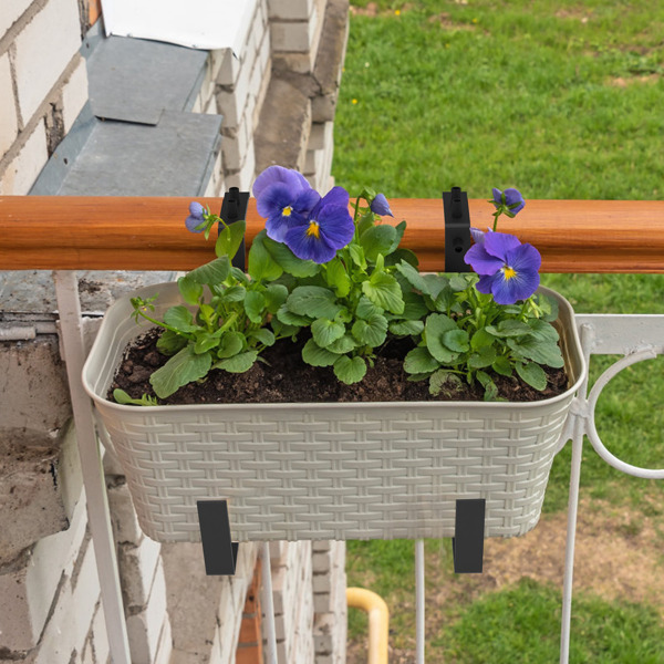 Adjustable Heavy-Duty Iron Planter Bracket | 6.1-11.6" Extendable Tray + 2.36-6.9" Two-Level Adjustable Hook-5