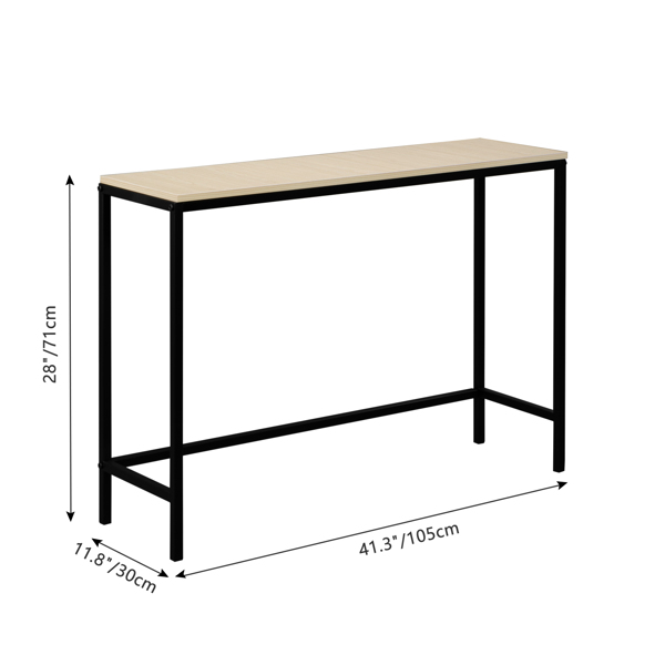 Industrial Style Porch Table Single Layer Light Walnut Color Triamine Board-11