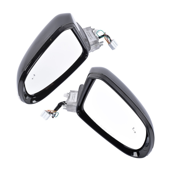 Door Mirrors Driver And Passenger Side Pair Fit for Hyundai Santa Fe 2021-2023 Manual Folding Heated No Memory Paintable With Puddle Light No Auto-Dimming Power Adjust 87610-S2410 87620-S2410-3