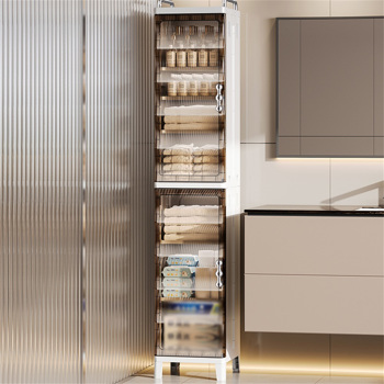 Small Narrow Storage Cabinet with Doors and Shelves Slim Waterproof Bathroom Storage Organizers Skinny Plastic Freestanding Cabinets Gap Spaces Saver for Kitchen Laundry Room Bedroom
