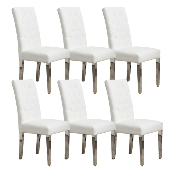 Set of 2 Modern Dining Chairs with Plush Velvet Upholstery, Sturdy Stainless Steel Legs & S-Shaped Springs - Ergonomic Support for Dining Room, Kitchen, Office (Beige) -5