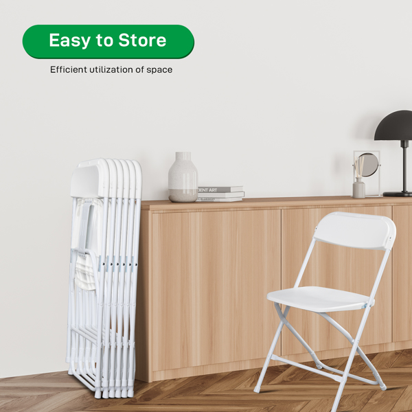 【Replace 10995986】10pcs Injection Molding Classic Garden Plastic Folding Chair White-15