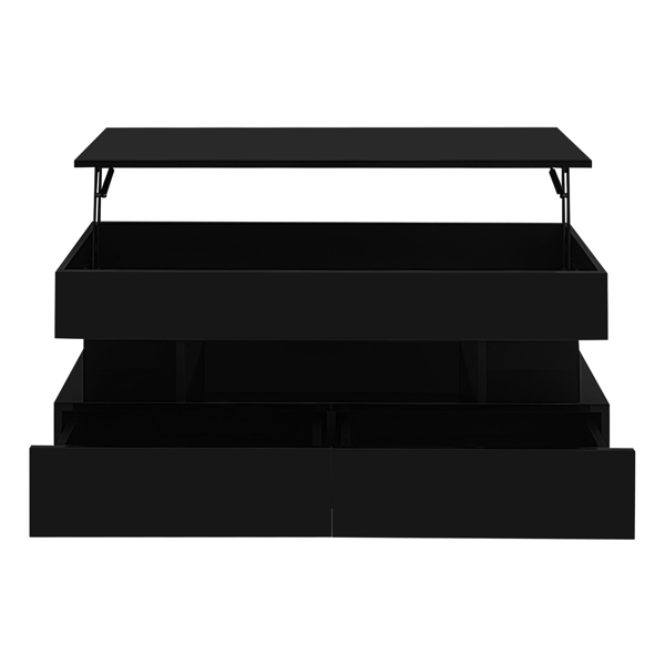  Lift-Top Coffee Table with 2 Drawers, Modern Coffee Table with Adequate Hidden Compartment, Multi-Functional Lift-Top Coffee Table with High-Gloss Finish for Living Room-12