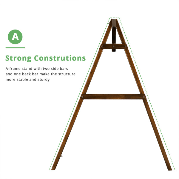 188*135*170cm 600lbs Fir Suitable For 4ft Swing Chair Wood Swing Frame Carbonized Color-5