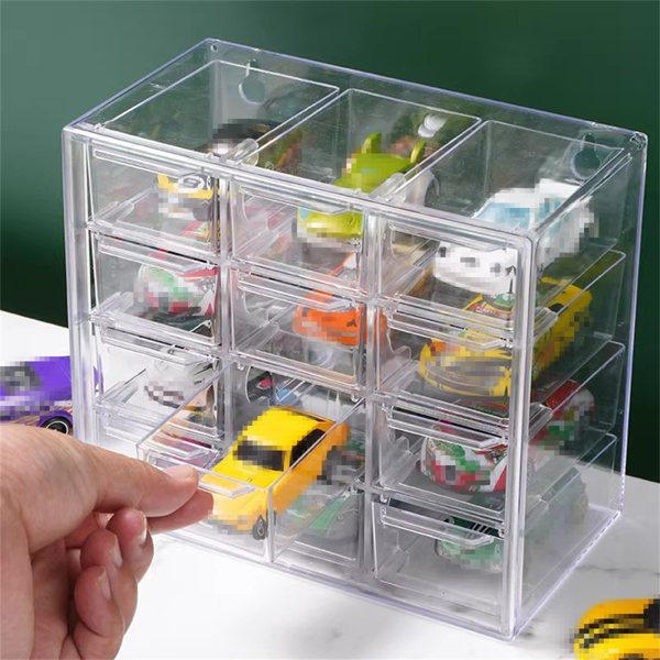 Clear Acrylic Display Case Storage Box Hold 12 Toy Cars For 1/64 Scale Model Car-16