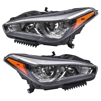2Pcs Front Left and Right Non AFS Full LED Headlight Assembly Fit for INFINITI Q70 Q70L 3.7L V6 5.6L V8 2015-2019