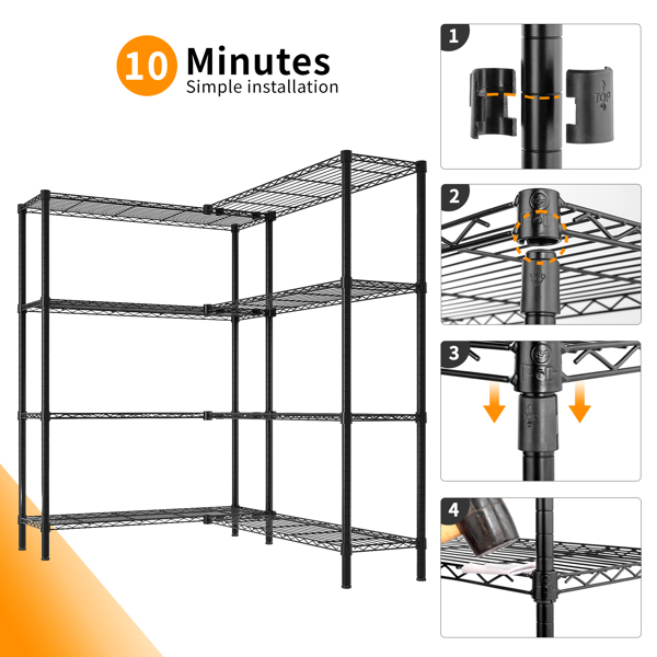 49.2''W  Adjustable  Storage Shelves   NSF  Wire Shelving Unit Multiple rows   Shelving for Storage Rack Shelves for Storage Heavy Duty Garage Shelf Pantry Shelves Kitchen Shelving,  49.2''W*70.86''H*-15