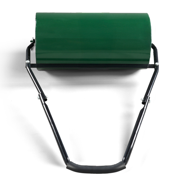 24in Heavy Duty Steel Lawn Roller, Garden Roller Can Be Filled with Water or Sand, Hand Roller with U-shaped Handle, Green & Black-2