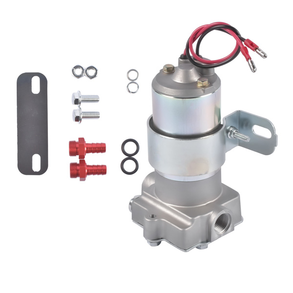 Electric Fuel Pump 97 GPH 7 PSI Universal Red Fit for Holley Demon Carburetor Chrome Aluminum 71 GPH at 4 PSI 3/8" NPT Inlet/Outlet F53001 F53001C-2