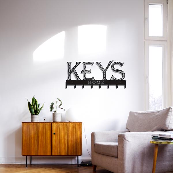 1pc Metal Wall - Mounted Key Holder Hook: A Stylish Decorative Wall Decoration. The Punching/Adhesive Installation Storage Solution Ensures Easy and Neat Key Organization.Wall Sculptures.-18
