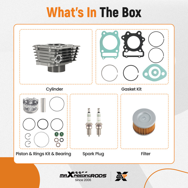 Cylinder Piston Top End Rebuild Kit for Honda TRX 300 Fourtrax FW 4x4 2x4 88-00-3