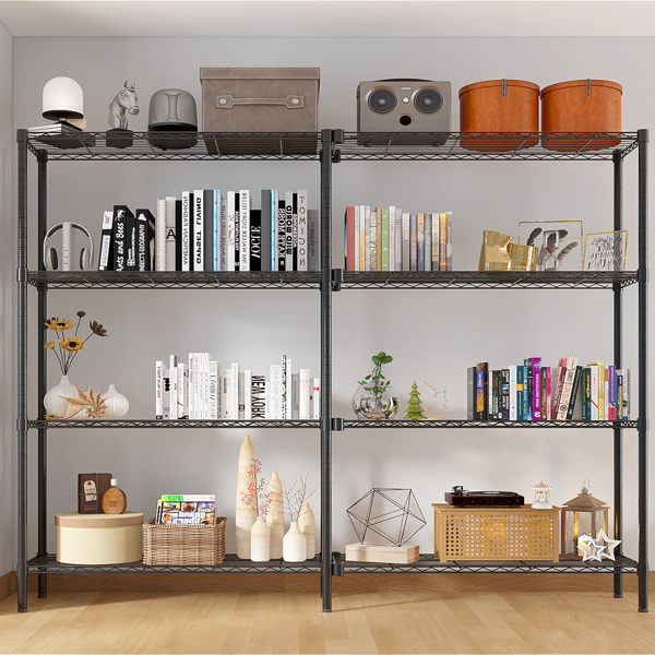 49.2''W  Adjustable  Storage Shelves   NSF  Wire Shelving Unit Multiple rows   Shelving for Storage Rack Shelves for Storage Heavy Duty Garage Shelf Pantry Shelves Kitchen Shelving,  49.2''W*70.86''H*-20