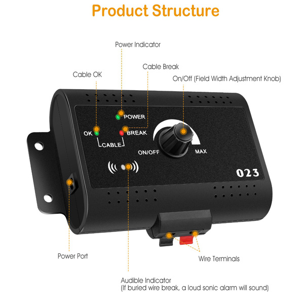 Electric Dog Fence System Pet Tone Shock Boundary Containment Water Resistant Collar Receiver For Small Medium Large Dog-7