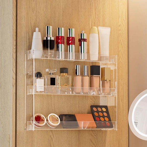 3 Tier Wall Floating Shelf Set DIY Mount Storage Book Acrylic Display Rack-12