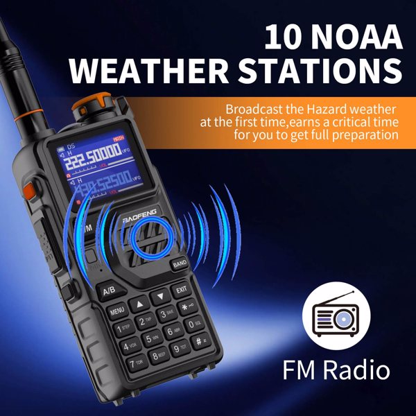 BAOFENG Radio Walkie Talkies K5PLUS Ham Radio Long Range Handheld Rechargeable Two Way Radio 10W(Upgrade of UV-5R) with NOAA, 999 Channels, Copy Frequency, USB-C Charginng, Emergency Radios Audio prod-12