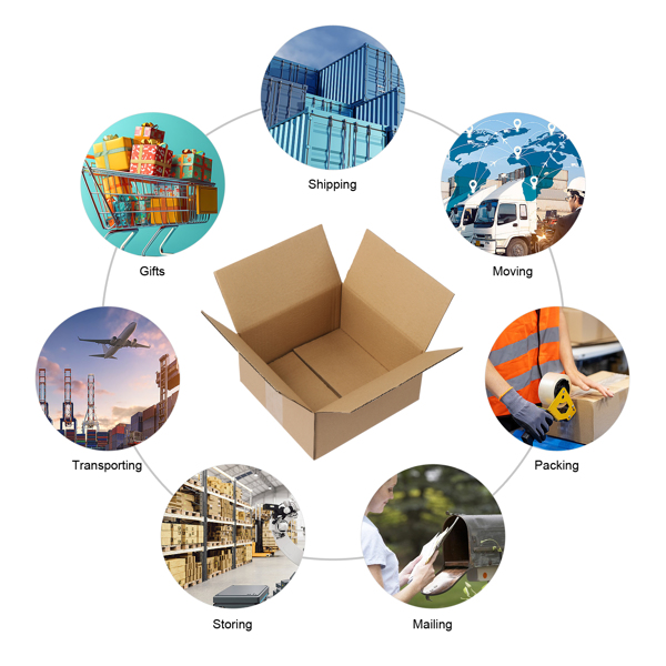 100 pieces, 8" x 8" x 4" (20.3x20.3x10.2cm) thick 2.6mm corrugated cardboard box, brown in color like kraft paper-6