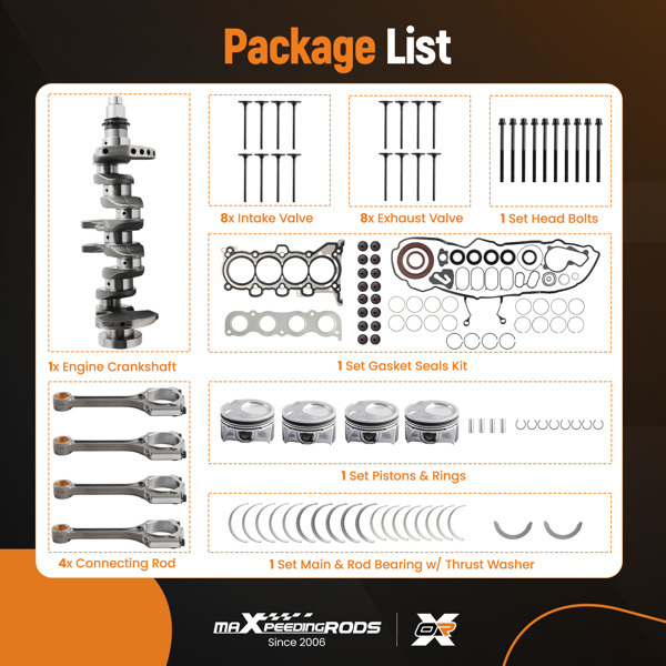 G4NC 2.0L Engine Overhaul Rebuild Kit Fit  for Hyundai Elantra Tucson/Kia Soul Forte5-5